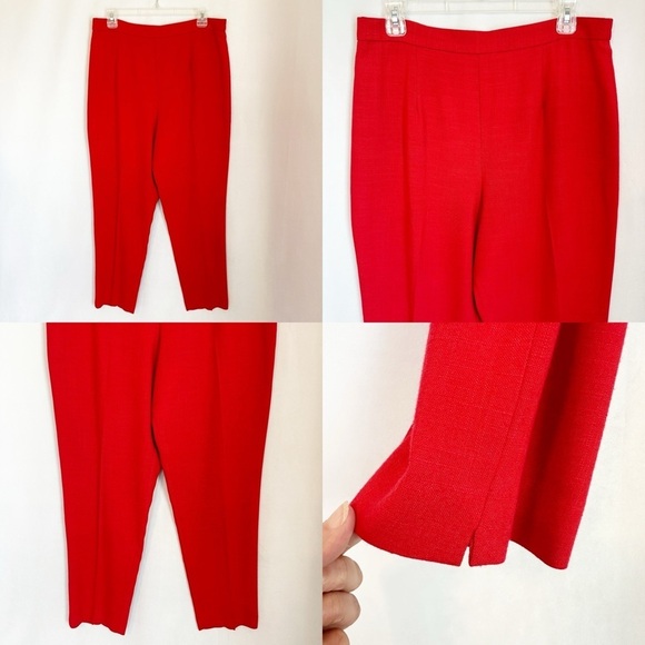 VTG Jessica Howard 2 Piece Suit Sleeveless Top Trouser Pant Orange Red MOD 12/14 - Picture 7 of 13